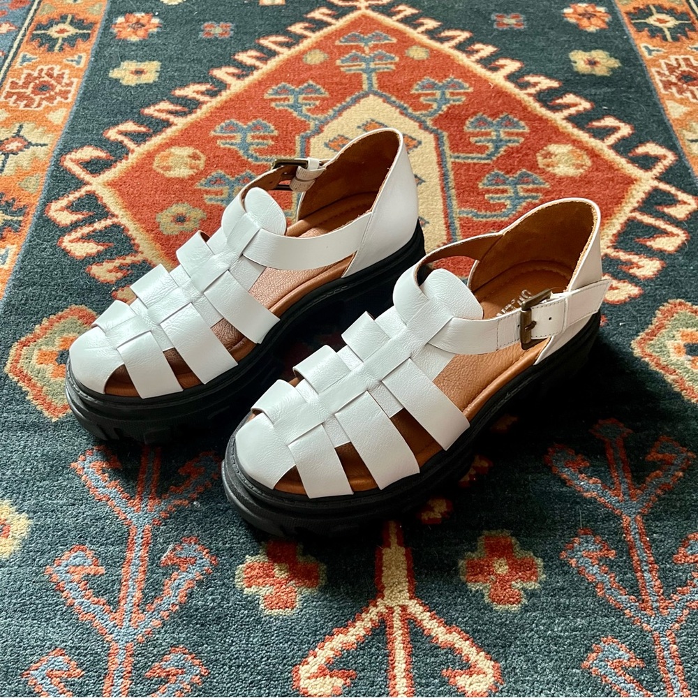 New Silent D Collisy White Platform Chunky Sandals Size 37